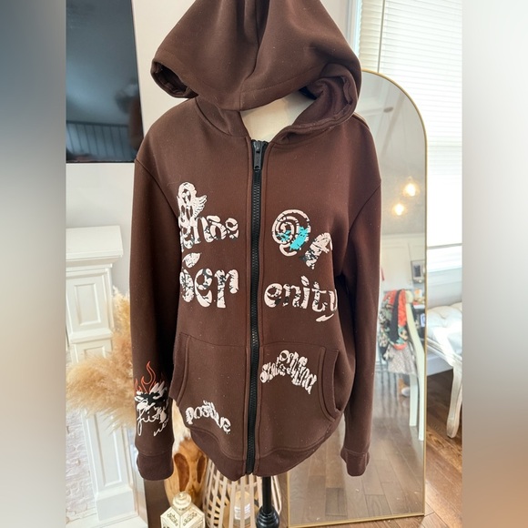 XIOS Brown Graphic Serenity Women's Sweater - Picture 1 of 8